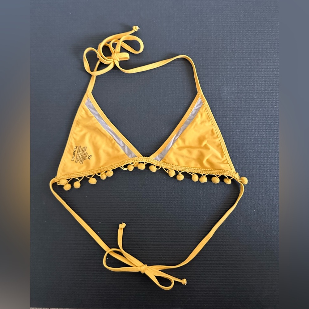Tularosa Confetti Yellow Nina Pompom Swim Bikini Top size XS - Picture 5 of 6